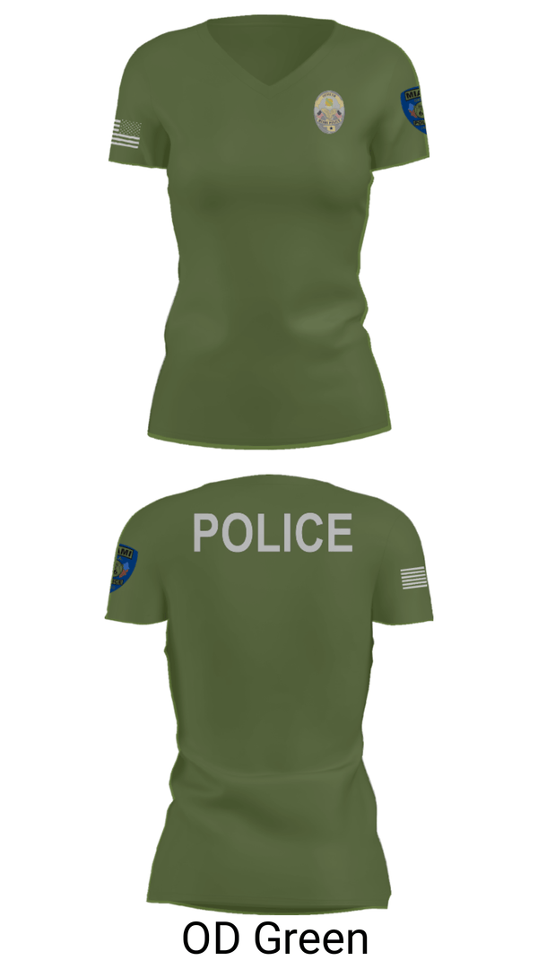 Women's Short Sleeve Vneck Shirt, Miami Police Department, Police, Teamtime, Team time, sublimation, custom sports apparel, team uniforms, spirit wear, spiritwear, sports uniforms, custom shirts, team store, custom team store, fundraiser sports, apparel fundraiser
