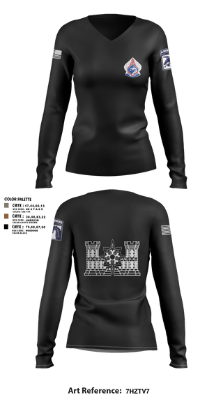 Women's Long Sleeve Vneck Shirt, XVIII ABN G2, Army, Teamtime, Team time, sublimation, custom sports apparel, team uniforms, spirit wear, spiritwear, sports uniforms, custom shirts, team store, custom team store, fundraiser sports, apparel fundraiser