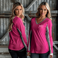 The rejects 21010546 Women's Long Sleeve V-neck Shirt - 2