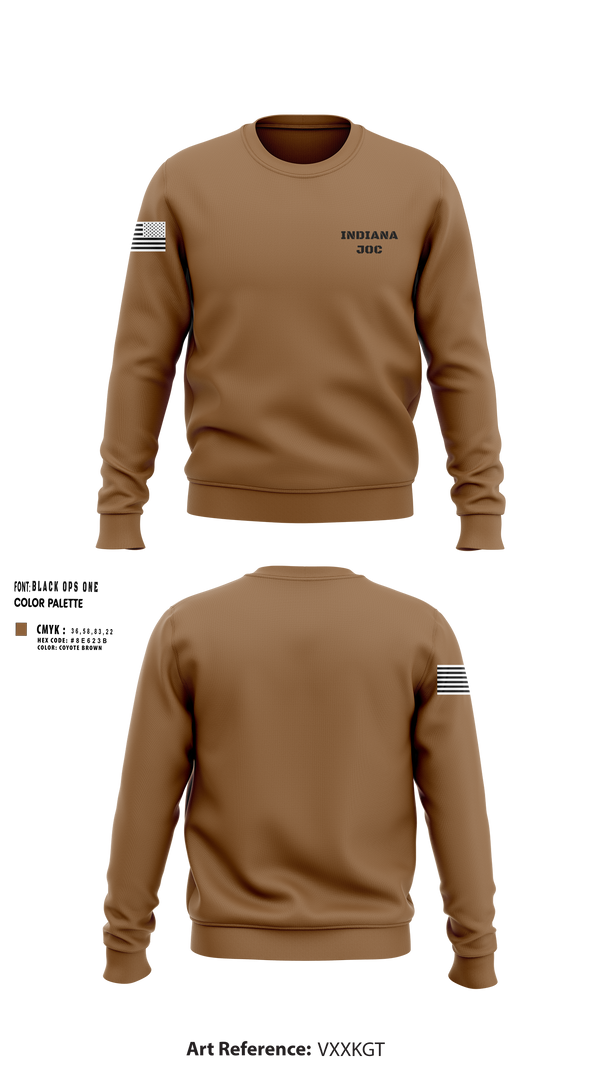 Crew Neck Sweatshirt, Indiana JOC, National Guard, Teamtime, Team time, sublimation, custom sports apparel, team uniforms, spirit wear, spiritwear, sports uniforms, custom shirts, team store, custom team store, fundraiser sports, apparel fundraiser