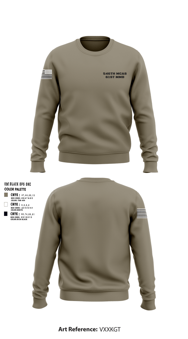 Crew Neck Sweatshirt, 546th mcas 61st mmb, Army, Teamtime, Team time, sublimation, custom sports apparel, team uniforms, spirit wear, spiritwear, sports uniforms, custom shirts, team store, custom team store, fundraiser sports, apparel fundraiser