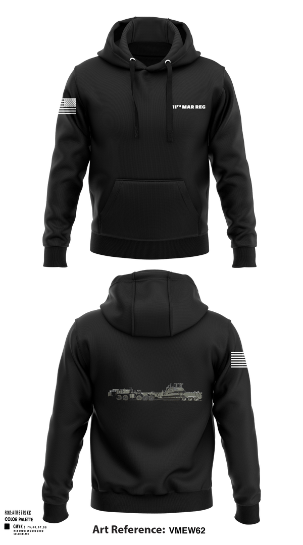 Hoodie, 11Th MAR REG, Marines, Teamtime, Team time, sublimation, custom sports apparel, team uniforms, spirit wear, spiritwear, sports uniforms, custom shirts, team store, custom team store, fundraiser sports, apparel fundraiser