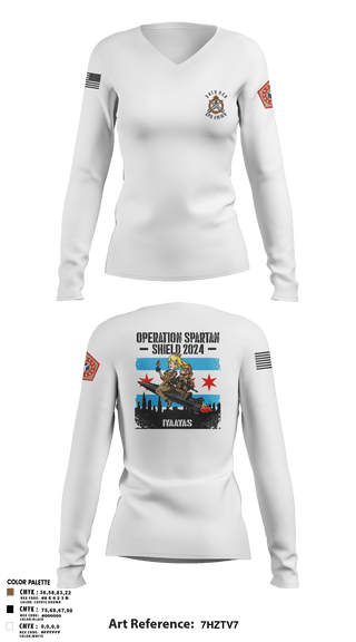 Women's Long Sleeve Vneck Shirt, 34th DSB, Army, Teamtime, Team time, sublimation, custom sports apparel, team uniforms, spirit wear, spiritwear, sports uniforms, custom shirts, team store, custom team store, fundraiser sports, apparel fundraiser