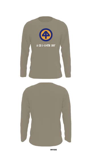 Long Sleeve Performance Shirt, A Co 1/1-114thA Co 1-114th INF, Army, Teamtime, Team time, sublimation, custom sports apparel, team uniforms, spirit wear, spiritwear, sports uniforms, custom shirts, team store, custom team store, fundraiser sports, apparel fundraiser