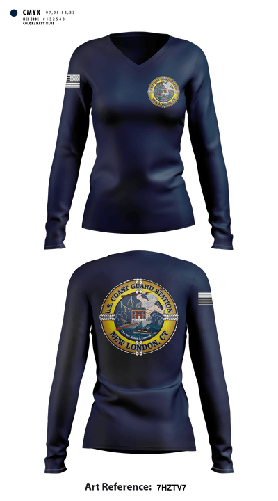 Station New London 58312378 Women's Long Sleeve V-neck Shirt - 5