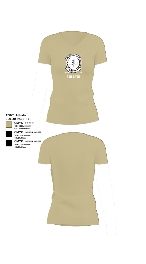 Women's Short Sleeve Vneck Shirt, 349 ASTS, , Teamtime, Team time, sublimation, custom sports apparel, team uniforms, spirit wear, spiritwear, sports uniforms, custom shirts, team store, custom team store, fundraiser sports, apparel fundraiser