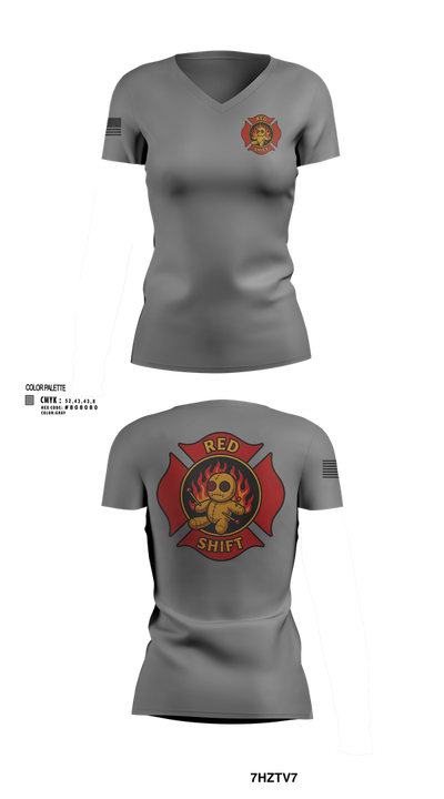 City of Lake Geneva Fire Department 76395935 Women's Short Sleeve V-neck Shirt - 103
