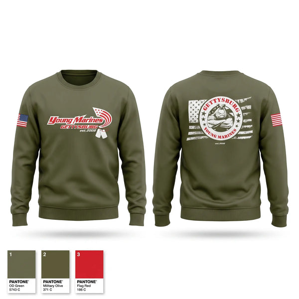 Crew Neck Sweatshirt, Gettysburg Young Marines, Marines, Teamtime, Team time, sublimation, custom sports apparel, team uniforms, spirit wear, spiritwear, sports uniforms, custom shirts, team store, custom team store, fundraiser sports, apparel fundraiser