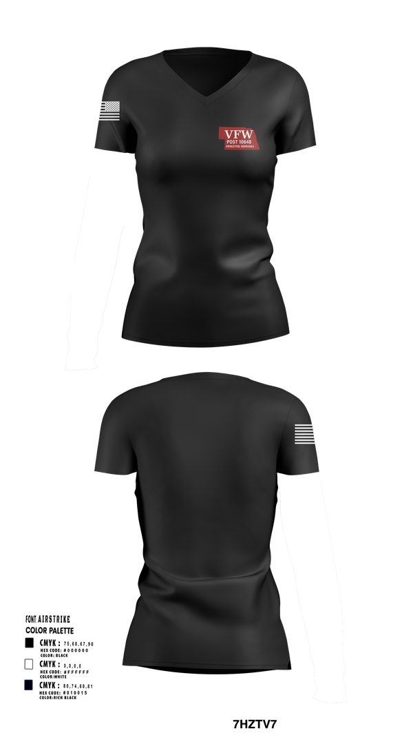 Womens Short Sleeve Vneck Shirt, VFW Post 10648, , Teamtime, Team time, sublimation, custom sports apparel, team uniforms, spirit wear, spiritwear, sports uniforms, custom shirts, team store, custom team store, fundraiser sports, apparel fundraiser