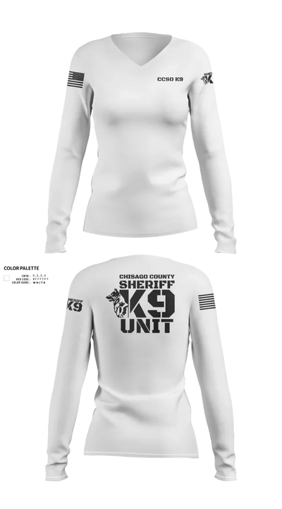 Chisago County K9 Unit 88074556 Women's Long Sleeve V-neck Shirt - 113