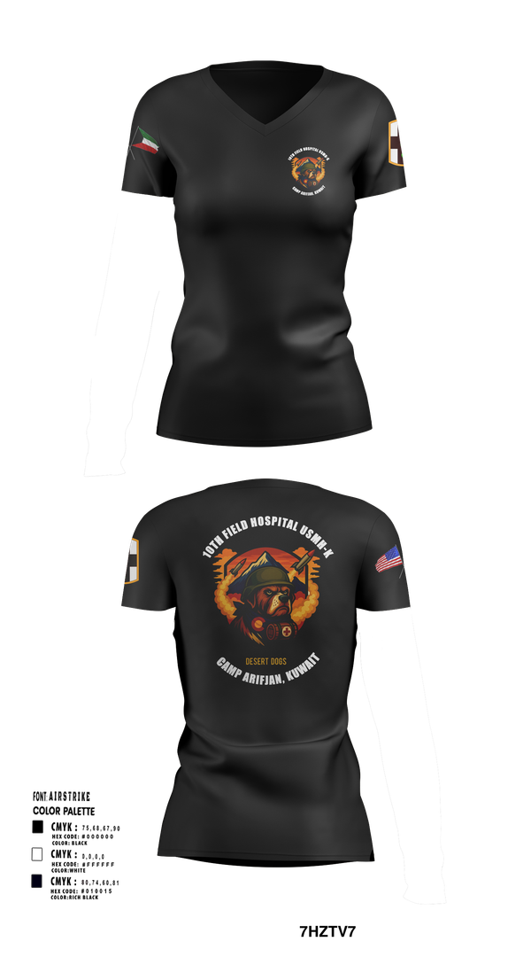 Womens Short Sleeve Vneck Shirt, 10th Field Hospital (FWD), , Teamtime, Team time, sublimation, custom sports apparel, team uniforms, spirit wear, spiritwear, sports uniforms, custom shirts, team store, custom team store, fundraiser sports, apparel fundraiser