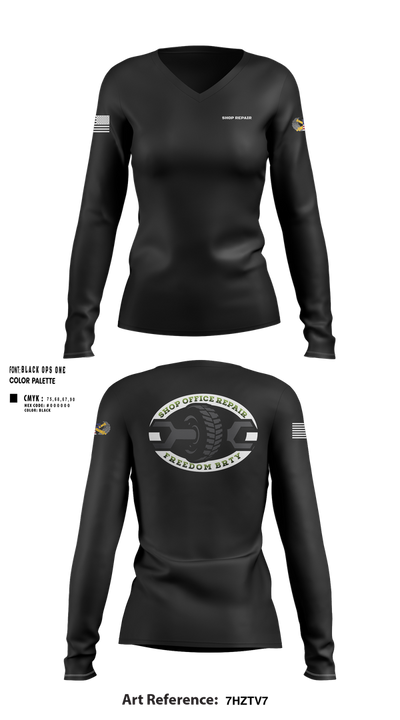 1-320TH FA 20392282 Women's Long Sleeve V-neck Shirt - 124