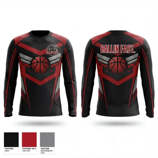Long Sleeve Performance Shirt, Ballin F.A.S.T, Men's Basketball, Teamtime, Team time, sublimation, custom sports apparel, team uniforms, spirit wear, spiritwear, sports uniforms, custom shirts, team store, custom team store, fundraiser sports, apparel fundraiser