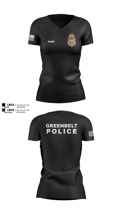 Greenbelt Police Department 4666153 Women's Short Sleeve V-neck Shirt - 2