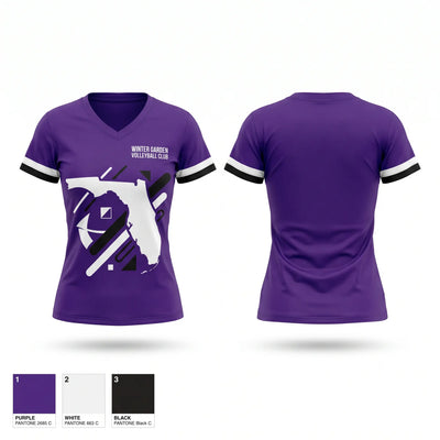 WINTER GARDEN VOLLEYBALL CLUB Women's Short Sleeve V-neck Shirt - 1