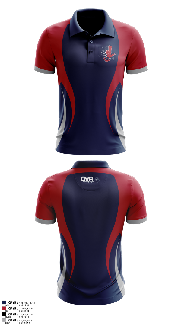 Short Sleeve Performance Polo, Ohio Valley Region Volleyball, Women's Volleyball, Teamtime, Team time, sublimation, custom sports apparel, team uniforms, spirit wear, spiritwear, sports uniforms, custom shirts, team store, custom team store, fundraiser sports, apparel fundraiser