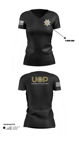 Womens Short Sleeve Vneck Shirt, Department of Public Safety, Police, Teamtime, Team time, sublimation, custom sports apparel, team uniforms, spirit wear, spiritwear, sports uniforms, custom shirts, team store, custom team store, fundraiser sports, apparel fundraiser