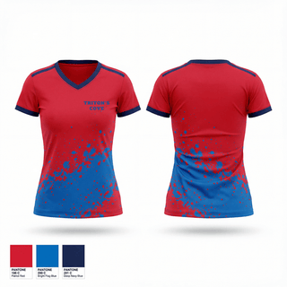 Womens Short Sleeve Vneck Shirt, Triton’s Cove, Swimming, Teamtime, Team time, sublimation, custom sports apparel, team uniforms, spirit wear, spiritwear, sports uniforms, custom shirts, team store, custom team store, fundraiser sports, apparel fundraiser