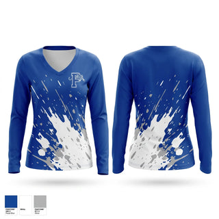 Womens Long Sleeve Vneck Shirt, Pitkin Tigers, Men's Basketball, Teamtime, Team time, sublimation, custom sports apparel, team uniforms, spirit wear, spiritwear, sports uniforms, custom shirts, team store, custom team store, fundraiser sports, apparel fundraiser