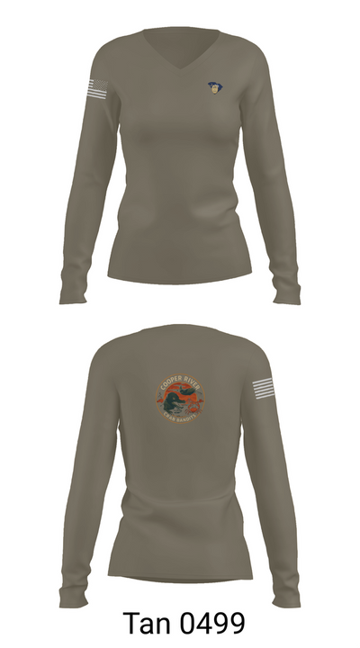 Cooper River Crab Bandits 83296088 Women's Long Sleeve V-neck Shirt - 73