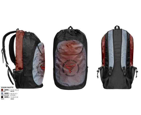 Gear Bag, Bradford Middle School Tornadoes, Women's Basketball, Teamtime, Team time, sublimation, custom sports apparel, team uniforms, spirit wear, spiritwear, sports uniforms, custom shirts, team store, custom team store, fundraiser sports, apparel fundraiser