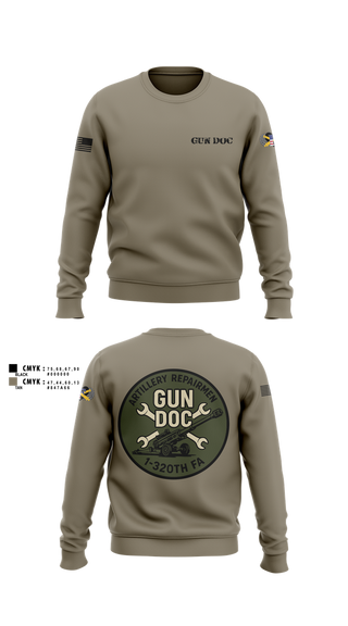 Crew Neck Sweatshirt, ARMT 1-320th Field Artillery, Army, Teamtime, Team time, sublimation, custom sports apparel, team uniforms, spirit wear, spiritwear, sports uniforms, custom shirts, team store, custom team store, fundraiser sports, apparel fundraiser