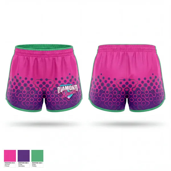 Womens Shorts, Diamond Divas, Softball, Teamtime, Team time, sublimation, custom sports apparel, team uniforms, spirit wear, spiritwear, sports uniforms, custom shirts, team store, custom team store, fundraiser sports, apparel fundraiser