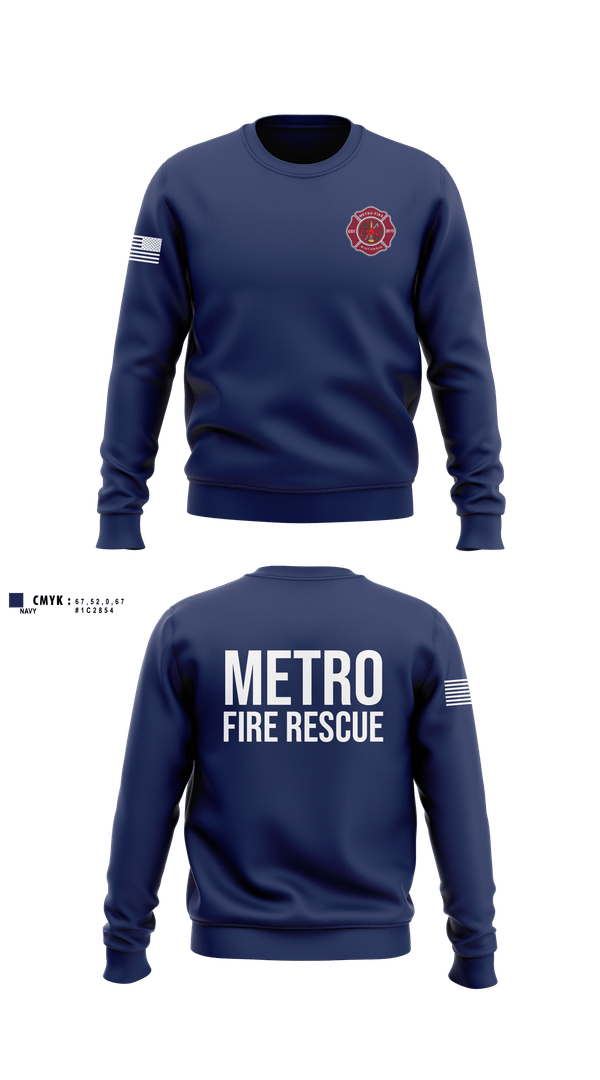 Crew Neck Sweatshirt, Metro Fire Rescue, Fire Department, Teamtime, Team time, sublimation, custom sports apparel, team uniforms, spirit wear, spiritwear, sports uniforms, custom shirts, team store, custom team store, fundraiser sports, apparel fundraiser