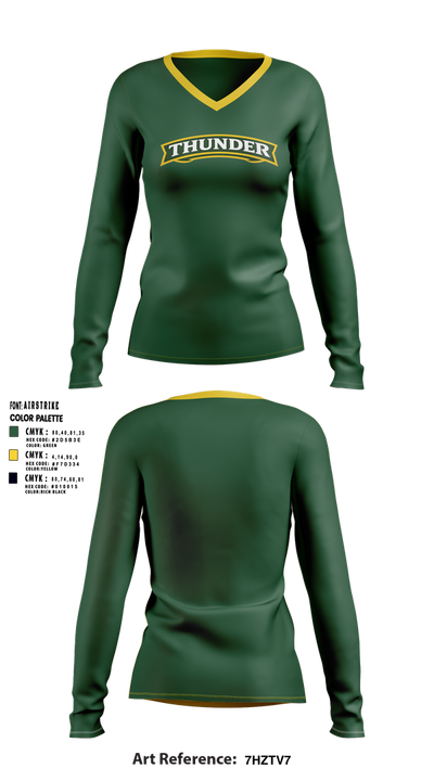 Thunder 35968861 Women's Long Sleeve V-neck Shirt - 11
