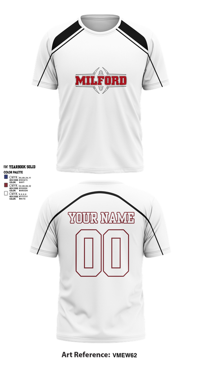 Milford Eagles Pop Warner Football and Cheer 85500081 Short Sleeve Performance Shirt - 8