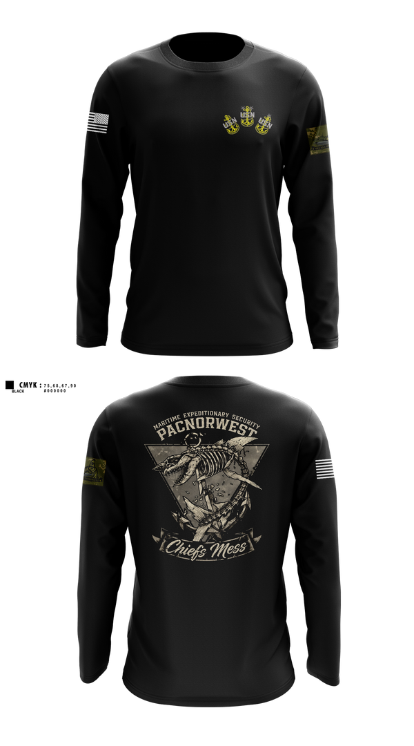 Long Sleeve Performance Shirt, MES PACNORWEST HVU  Chiefs Mess, Navy, Teamtime, Team time, sublimation, custom sports apparel, team uniforms, spirit wear, spiritwear, sports uniforms, custom shirts, team store, custom team store, fundraiser sports, apparel fundraiser
