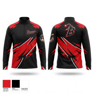 Quarter Zip Jacket, BombSquad, Baseball, Teamtime, Team time, sublimation, custom sports apparel, team uniforms, spirit wear, spiritwear, sports uniforms, custom shirts, team store, custom team store, fundraiser sports, apparel fundraiser