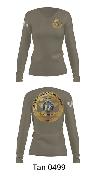 Womens Long Sleeve Vneck Shirt, Greene county detention center, Police, Teamtime, Team time, sublimation, custom sports apparel, team uniforms, spirit wear, spiritwear, sports uniforms, custom shirts, team store, custom team store, fundraiser sports, apparel fundraiser