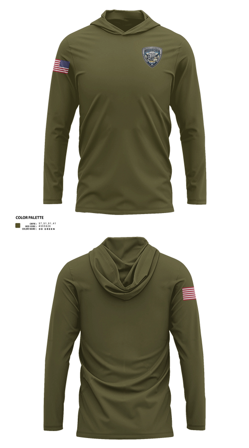 Long Sleeve Performance Shirt with hood, Prince George's County Police Robbery Unit, Police, Teamtime, Team time, sublimation, custom sports apparel, team uniforms, spirit wear, spiritwear, sports uniforms, custom shirts, team store, custom team store, fundraiser sports, apparel fundraiser