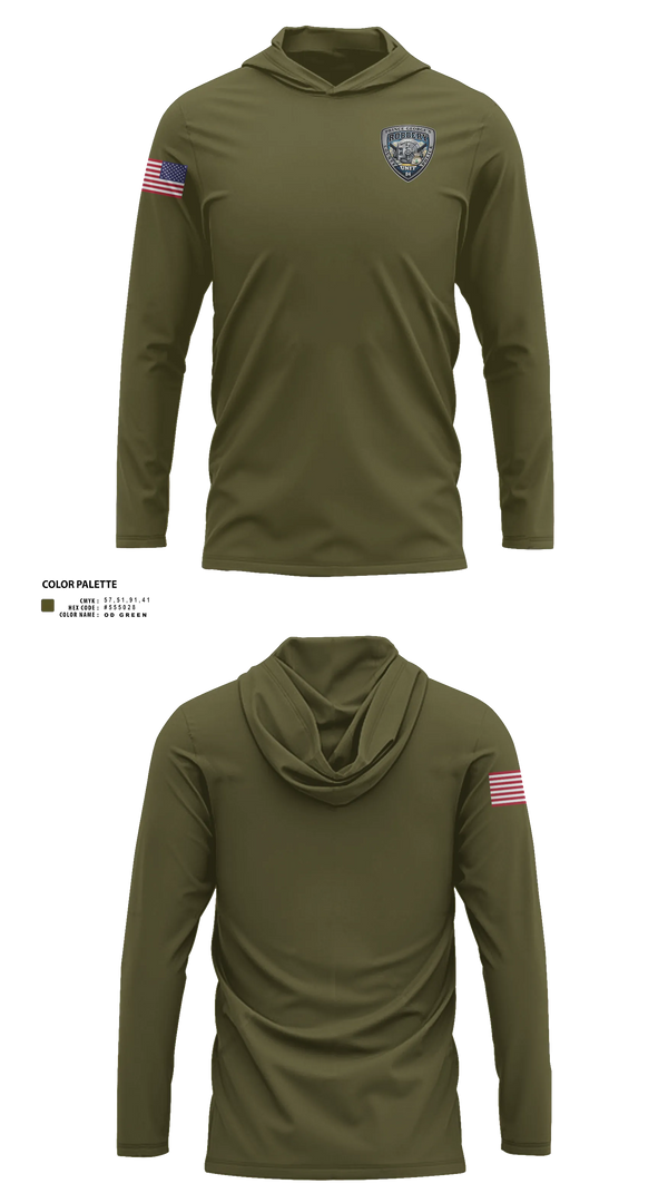Long Sleeve Performance Shirt with hood, Prince George's County Police Robbery Unit, Police, Teamtime, Team time, sublimation, custom sports apparel, team uniforms, spirit wear, spiritwear, sports uniforms, custom shirts, team store, custom team store, fundraiser sports, apparel fundraiser