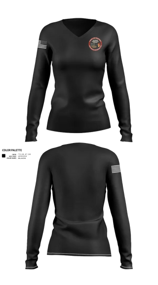 Womens Long Sleeve Vneck Shirt, Phoenix Fire Department, , Teamtime, Team time, sublimation, custom sports apparel, team uniforms, spirit wear, spiritwear, sports uniforms, custom shirts, team store, custom team store, fundraiser sports, apparel fundraiser