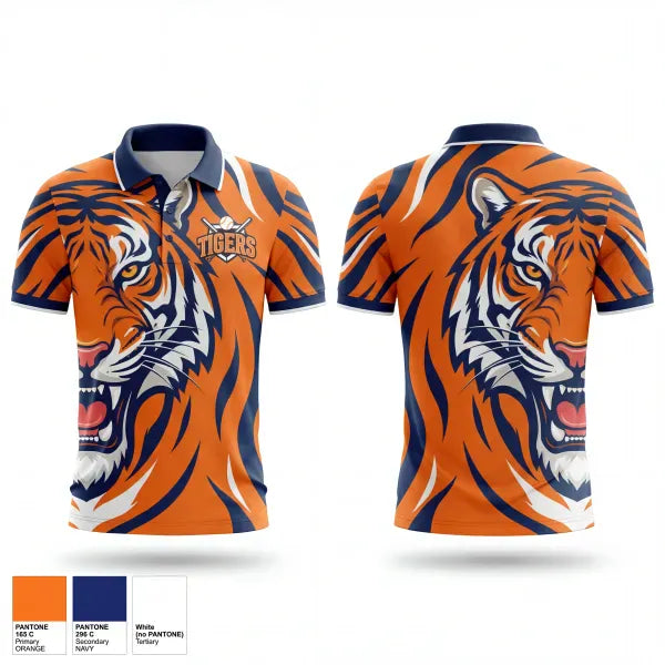Short Sleeve Performance Polo, Malone Tigers, Baseball, Teamtime, Team time, sublimation, custom sports apparel, team uniforms, spirit wear, spiritwear, sports uniforms, custom shirts, team store, custom team store, fundraiser sports, apparel fundraiser