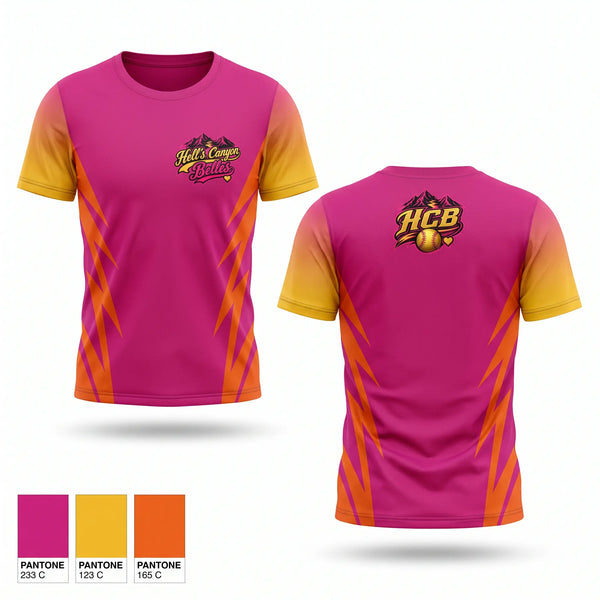 Short Sleeve Performance Shirt, Hells Canyon Belles, Softball, Teamtime, Team time, sublimation, custom sports apparel, team uniforms, spirit wear, spiritwear, sports uniforms, custom shirts, team store, custom team store, fundraiser sports, apparel fundraiser