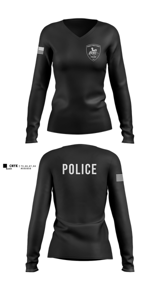 Womens Long Sleeve Vneck Shirt, team name, Police, Teamtime, Team time, sublimation, custom sports apparel, team uniforms, spirit wear, spiritwear, sports uniforms, custom shirts, team store, custom team store, fundraiser sports, apparel fundraiser