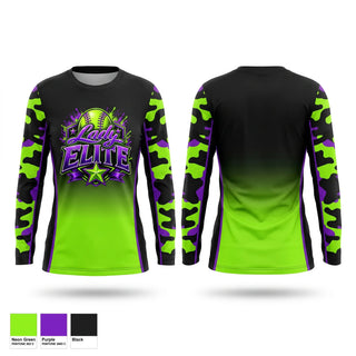 Long Sleeve Performance Shirt, Lady Elite, Softball, Teamtime, Team time, sublimation, custom sports apparel, team uniforms, spirit wear, spiritwear, sports uniforms, custom shirts, team store, custom team store, fundraiser sports, apparel fundraiser