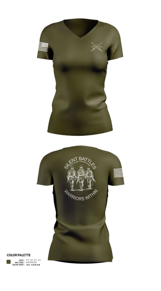 Womens Short Sleeve Vneck Shirt, Silent Battles, , Teamtime, Team time, sublimation, custom sports apparel, team uniforms, spirit wear, spiritwear, sports uniforms, custom shirts, team store, custom team store, fundraiser sports, apparel fundraiser