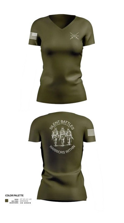Silent Battles 26852061 Women's Short Sleeve V-neck Shirt - 10
