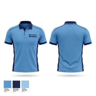 Short Sleeve Performance Polo, Manchester Bombers, Baseball, Teamtime, Team time, sublimation, custom sports apparel, team uniforms, spirit wear, spiritwear, sports uniforms, custom shirts, team store, custom team store, fundraiser sports, apparel fundraiser