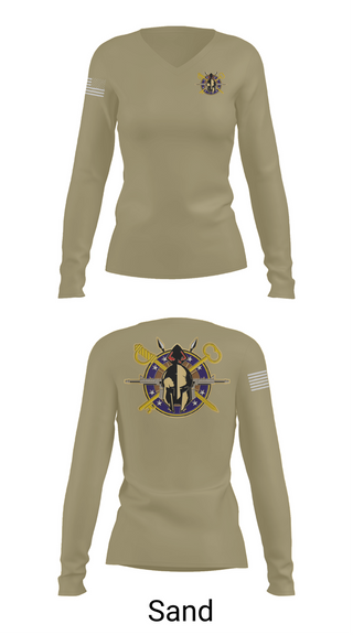 Womens Long Sleeve Vneck Shirt, A Company 68th DSSB 4ID, , Teamtime, Team time, sublimation, custom sports apparel, team uniforms, spirit wear, spiritwear, sports uniforms, custom shirts, team store, custom team store, fundraiser sports, apparel fundraiser