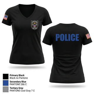 Womens Short Sleeve Vneck Shirt, PERRY POLICE DEPARTMENT, Police, Teamtime, Team time, sublimation, custom sports apparel, team uniforms, spirit wear, spiritwear, sports uniforms, custom shirts, team store, custom team store, fundraiser sports, apparel fundraiser