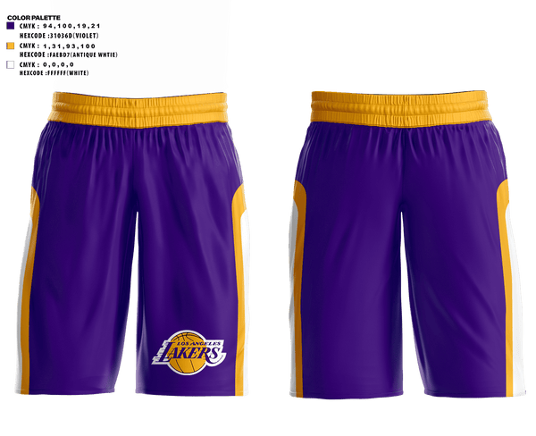 Mens Soccer Shorts, Los angles lakers, Men's Basketball, Teamtime, Team time, sublimation, custom sports apparel, team uniforms, spirit wear, spiritwear, sports uniforms, custom shirts, team store, custom team store, fundraiser sports, apparel fundraiser