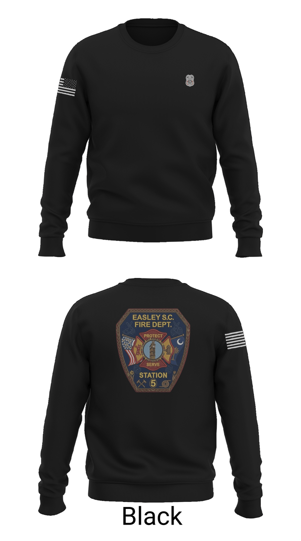 Crew Neck Sweatshirt, Easley Fire Department, Fire Department, Teamtime, Team time, sublimation, custom sports apparel, team uniforms, spirit wear, spiritwear, sports uniforms, custom shirts, team store, custom team store, fundraiser sports, apparel fundraiser