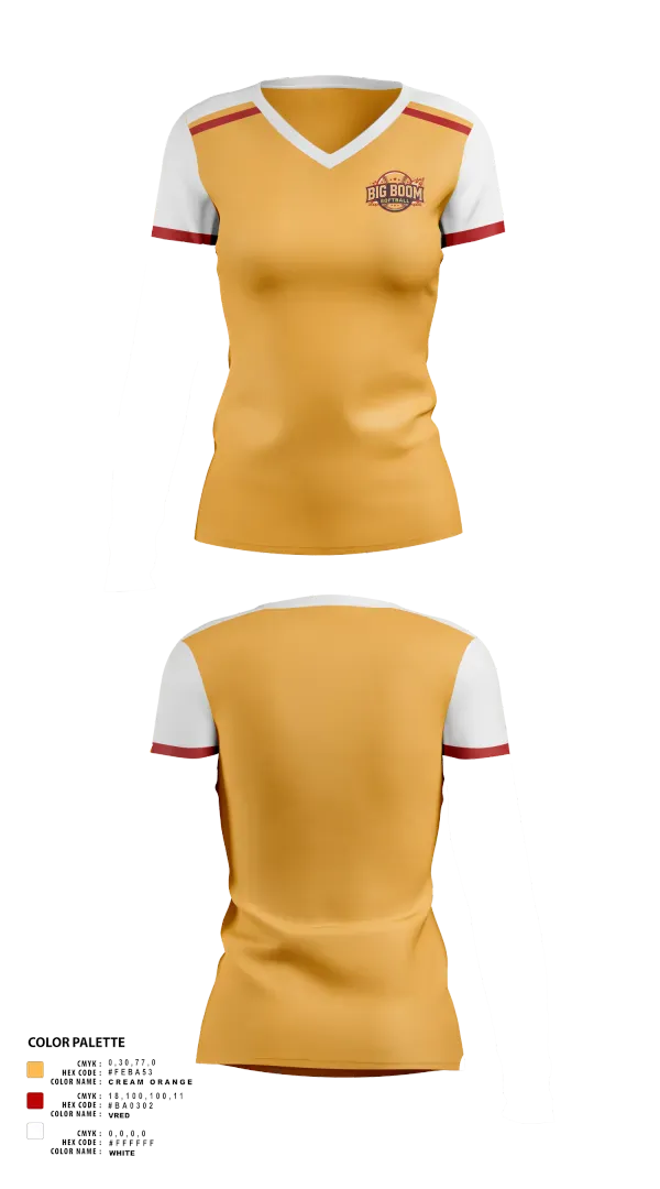 Womens Short Sleeve Vneck Shirt, Big Boom, Softball, Teamtime, Team time, sublimation, custom sports apparel, team uniforms, spirit wear, spiritwear, sports uniforms, custom shirts, team store, custom team store, fundraiser sports, apparel fundraiser