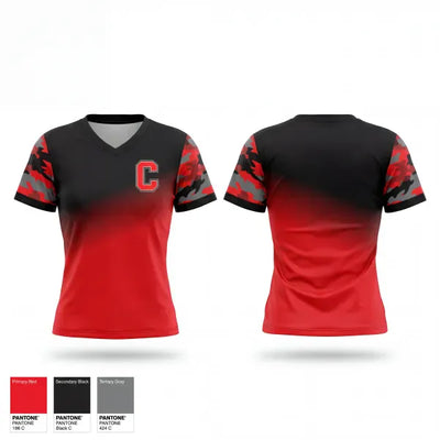Central High School Tennis 66120617 Women's Short Sleeve V-neck Shirt - 1