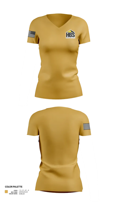 HBS Drywall, LLC 25594205 Women's Short Sleeve V-neck Shirt - 22